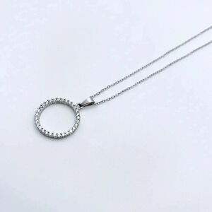 𝅺round Silver Pendant Necklace